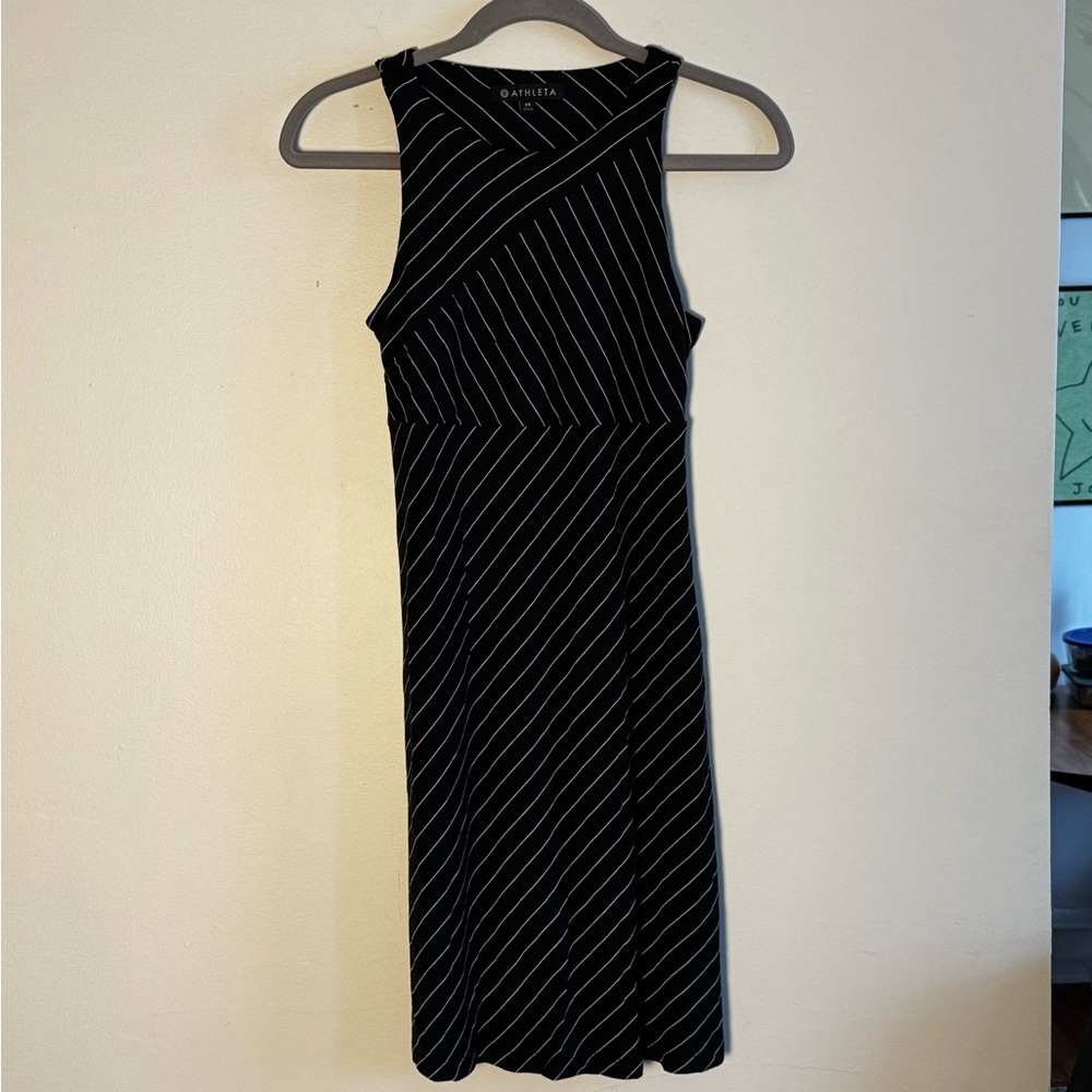 Athleta Black Striped Women's Dress